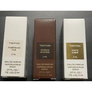3 Tom Ford White Suede Myrrhe Mystere Tuberose Bye 2ml Each Eau De Parfum Spray